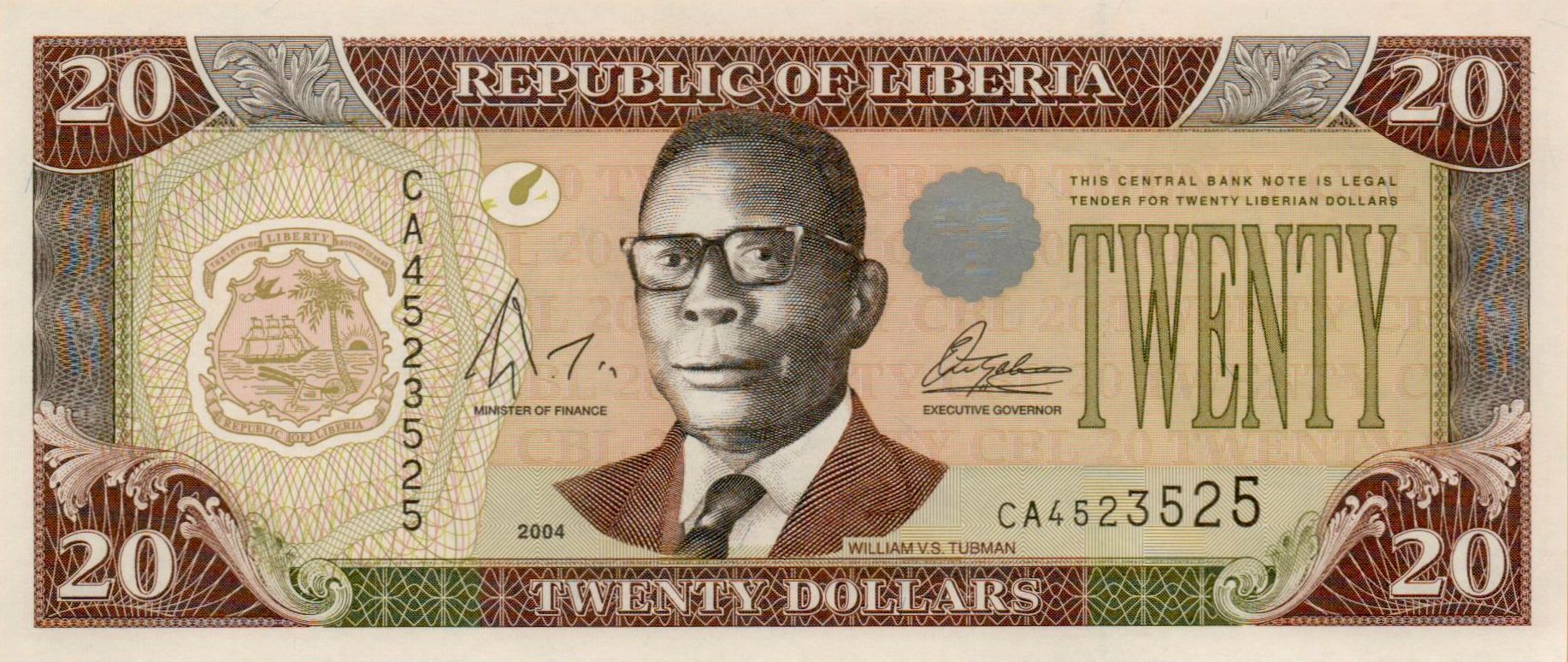 Liberia 20 2004 UNC P-28/b